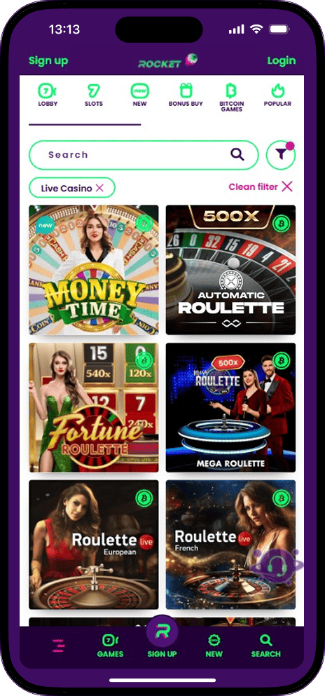 CasinoRocket Live Casino